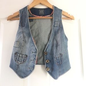 Armani exchange denim waistcoat vest - sz XS